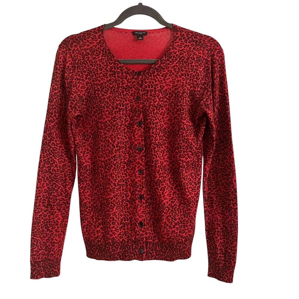 Ann Taylor Silk Animal Print Cardigan